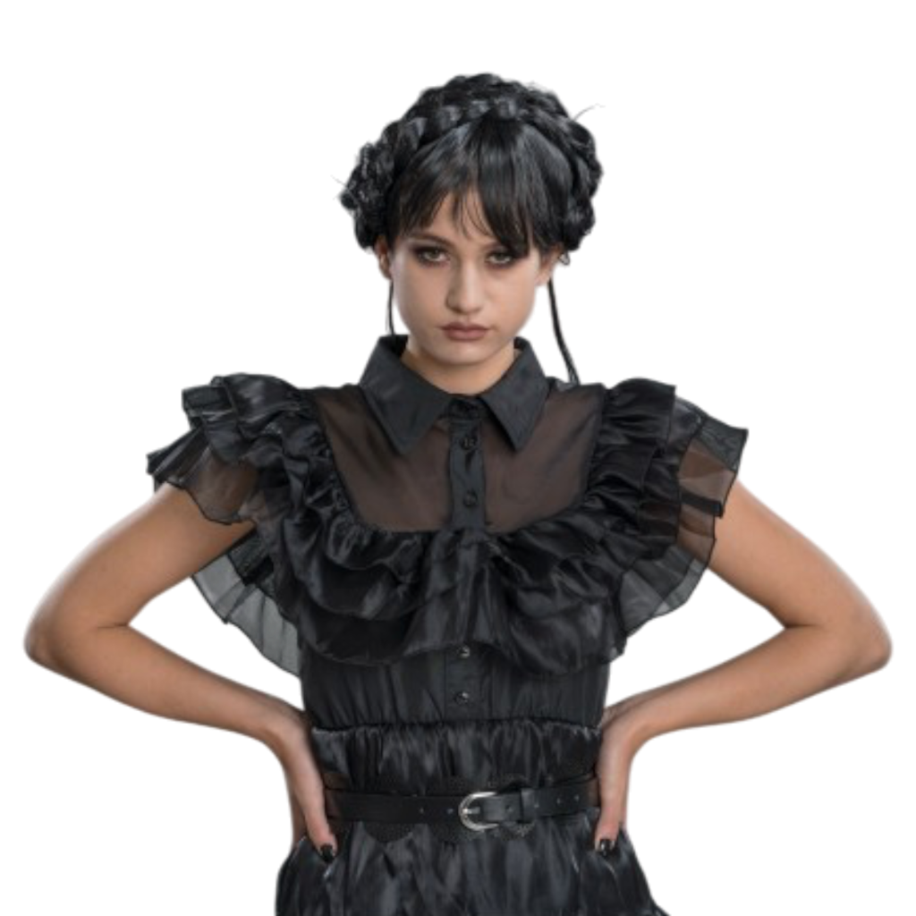 Black Wednesday Addams Two-Piece Ball Gown, Size S – Women’s Fancy Dress