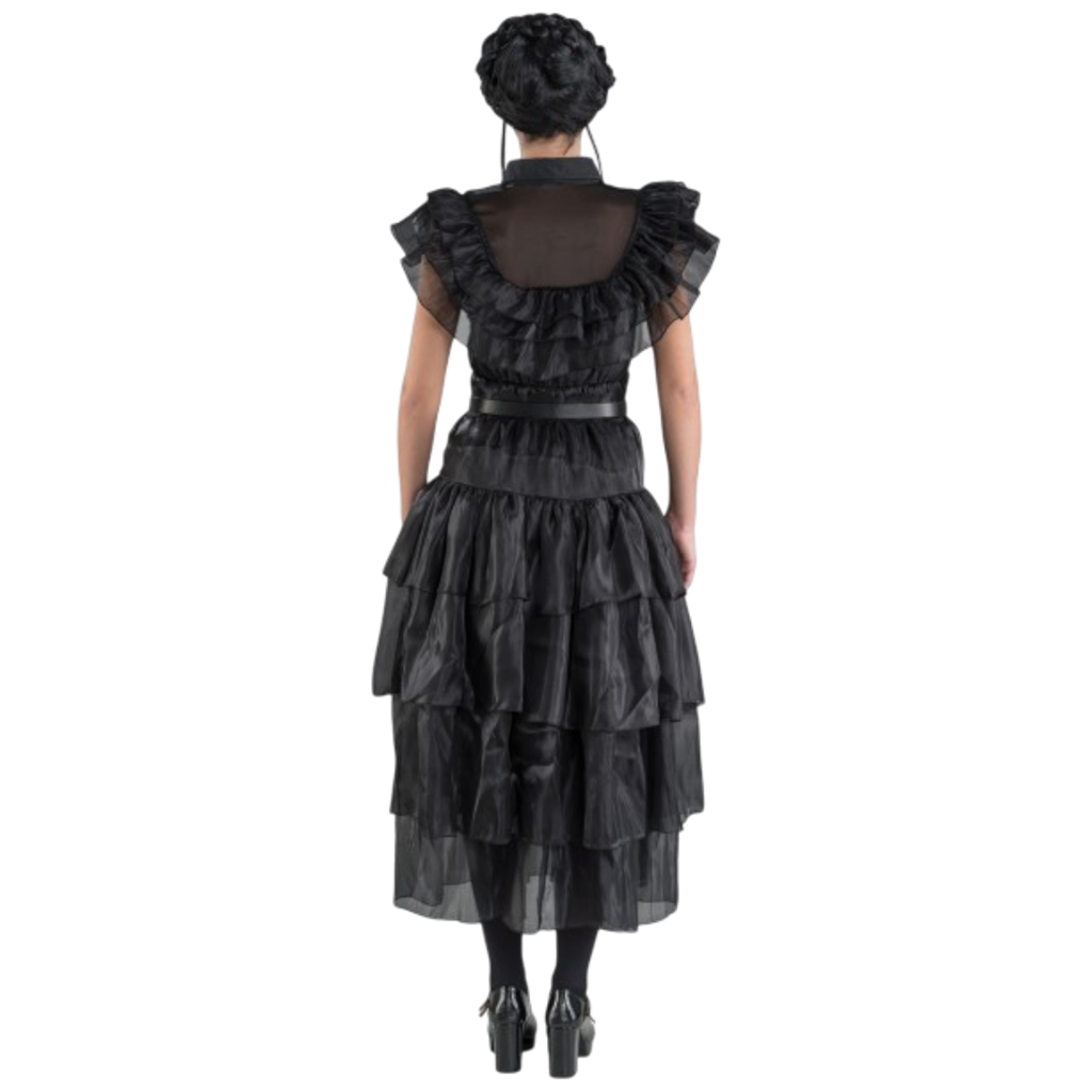 Black Wednesday Addams Two-Piece Ball Gown, Size M – Women’s Fancy Dress