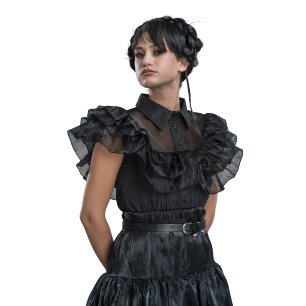 Black Wednesday Addams Two-Piece Ball Gown, Size M – Women’s Fancy Dress