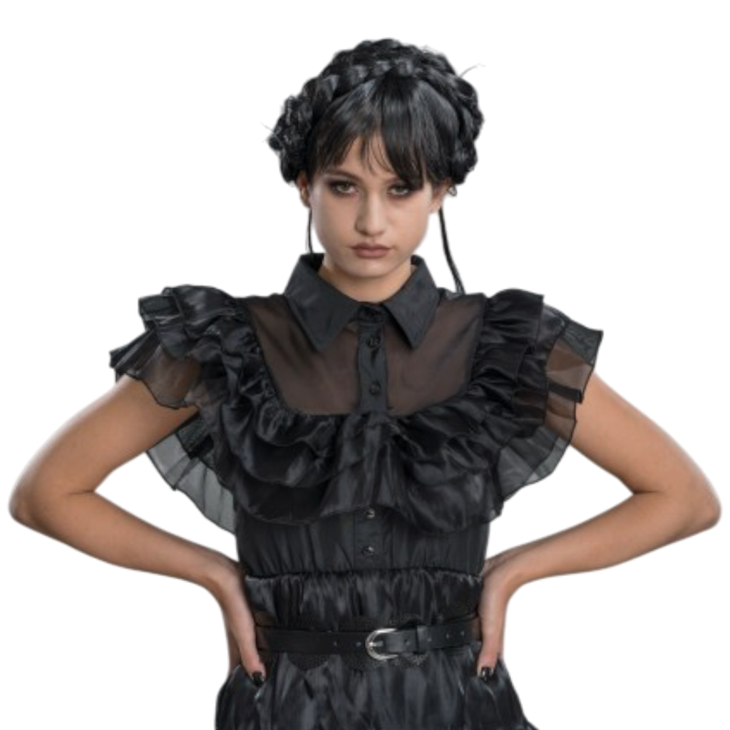 Black Wednesday Addams Two-Piece Ball Gown, Size M – Women’s Fancy Dress