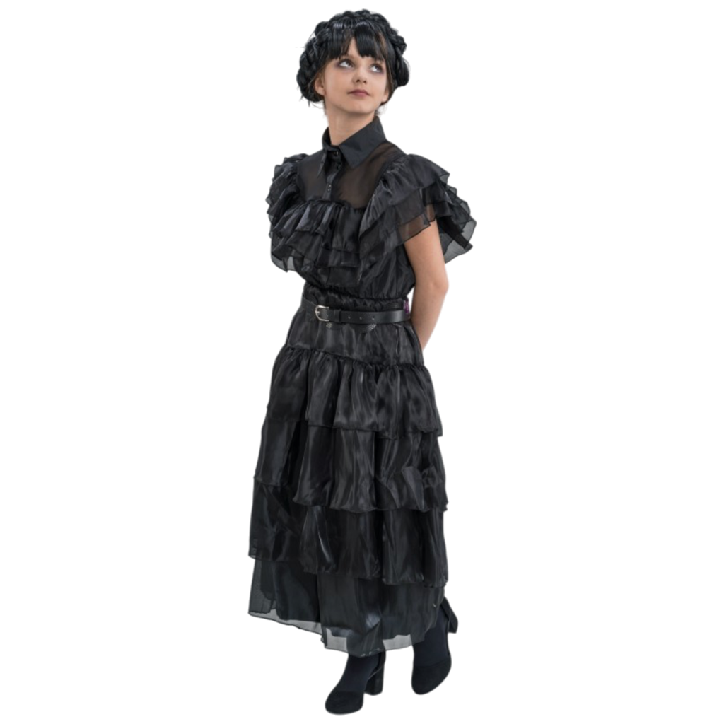 Wednesday Addams Black Ball Gown, 140 cm – Children’s Fancy Dress