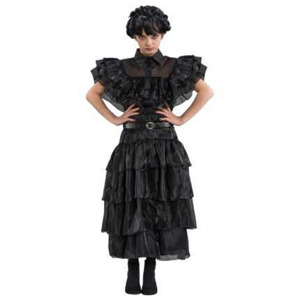 Wednesday Addams Black Ball Gown, 140 cm – Children’s Fancy Dress