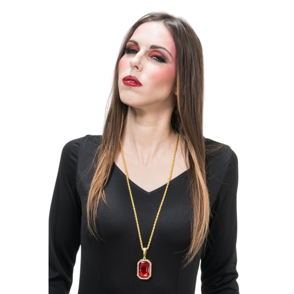 Vampire Necklace with Ruby Pendant – 72 cm chain