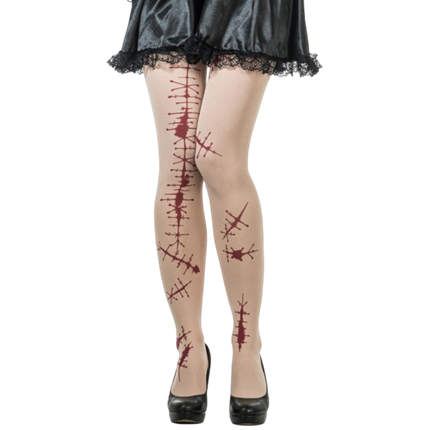 Halloween Tights with Bloody Scar Effect – One Size Fits All