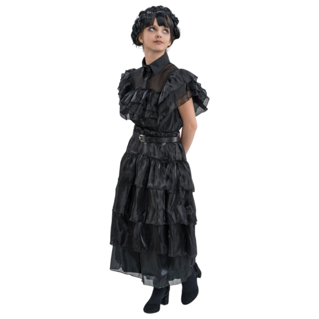Wednesday Addams Black Ball Gown, 128 cm – Children’s Fancy Dress Costume
