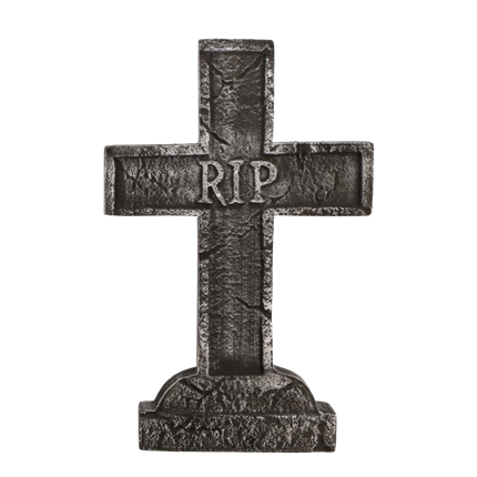58 cm Grave Stone with Cross and ‘RIP’ – Halloween Decoration