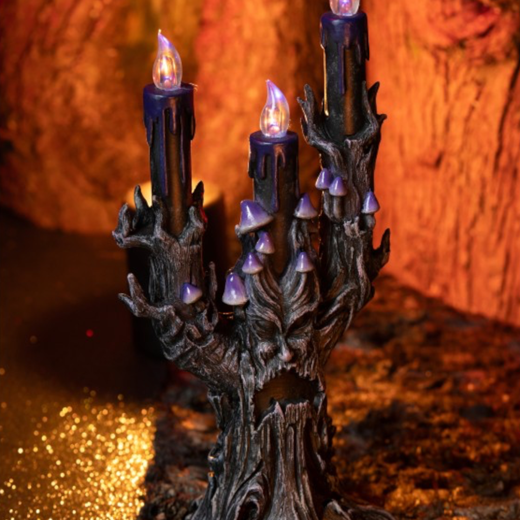 30.5 cm Purple LED ‘Evil Tree’ Candle Holder – Halloween Decoration