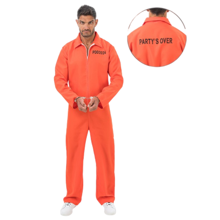 Orange Prisoner Costume 180 cm – Halloween Jumpsuit