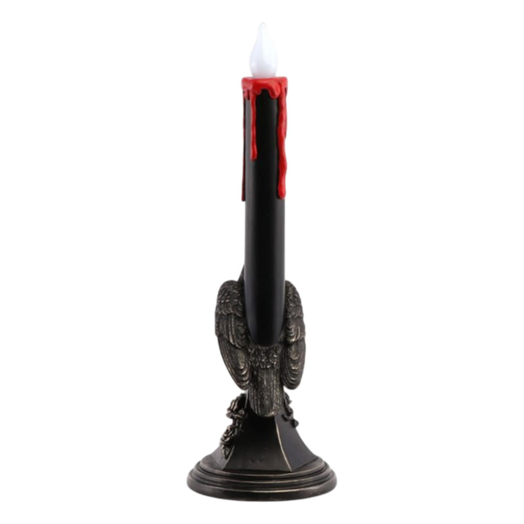 Black Raven LED Candle Holder, 45.5 cm – Halloween Decor