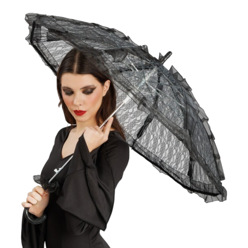 Black Lace Parasol, Ø 90 cm – Fancy Dress Accessory