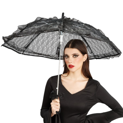 Black Lace Parasol, Ø 90 cm – Fancy Dress Accessory