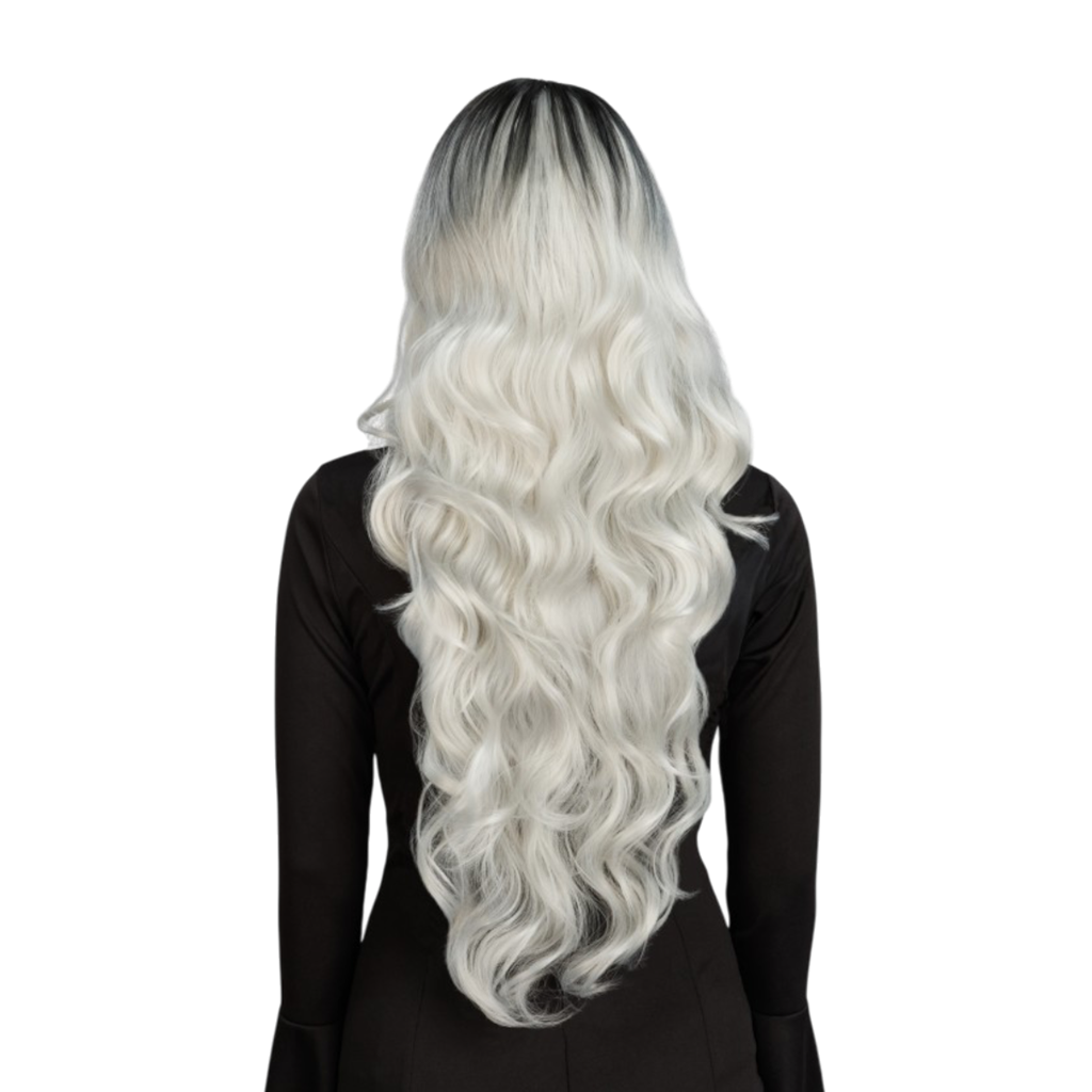 Glamorous Grey Ombre Witch Wig, 65 cm – Halloween