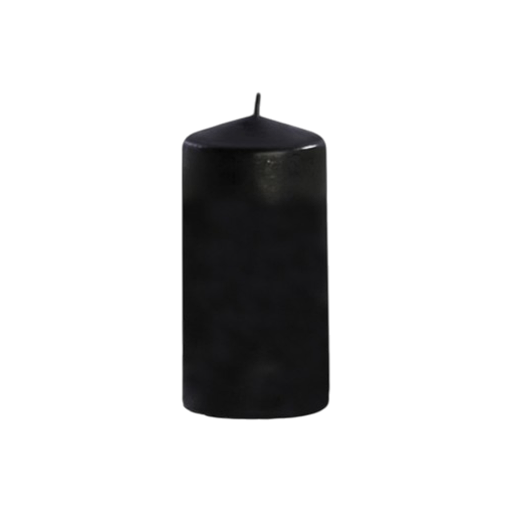 Black Cylindrical Candle 4 x 6 cm – Halloween Decoration