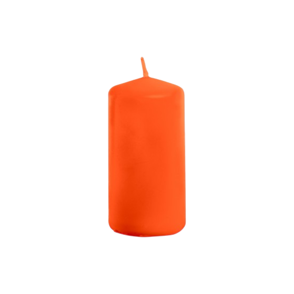 Orange Cylindrical Candle, 4 x 6 cm – Halloween Decoration