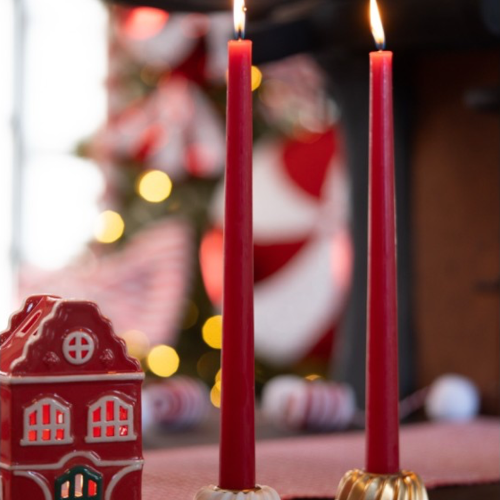 Set of 2 Red Torch Candles, 30 cm – Halloween Decorations