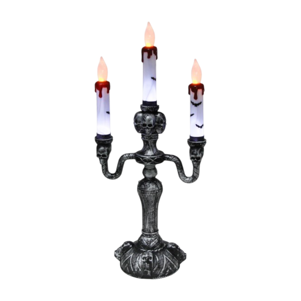 3-Branch Illuminated Candelabra, 40 cm – Halloween Decoration