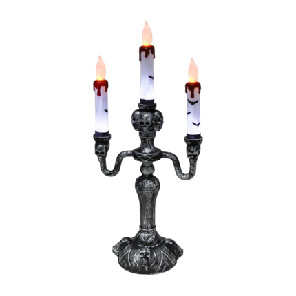3-Branch Illuminated Candelabra, 40 cm – Halloween Decoration