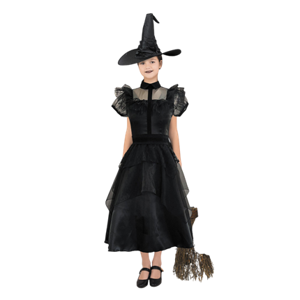Gothic Black Witch Costume for 13–15-Year-Olds – Halloween