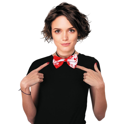 Bloodstained White Bow Tie – Halloween Accessory