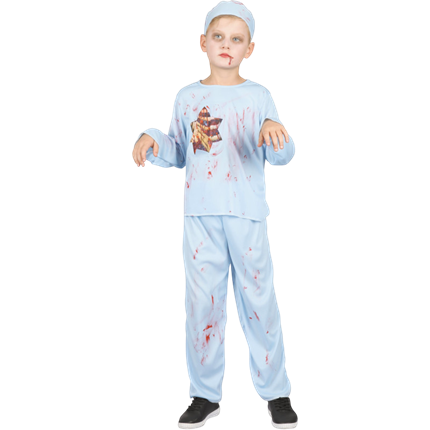Bloody Zombie Doctor Fancy Dress Costume for Children Aged 7–9 – Halloween