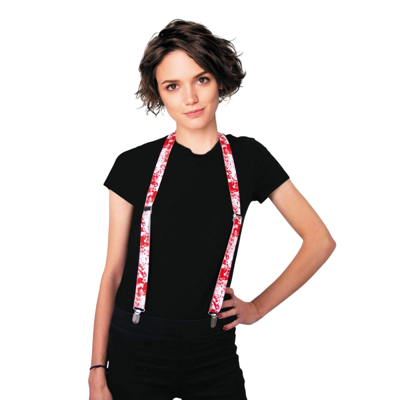 Bloodstained White Braces – Halloween Accessory