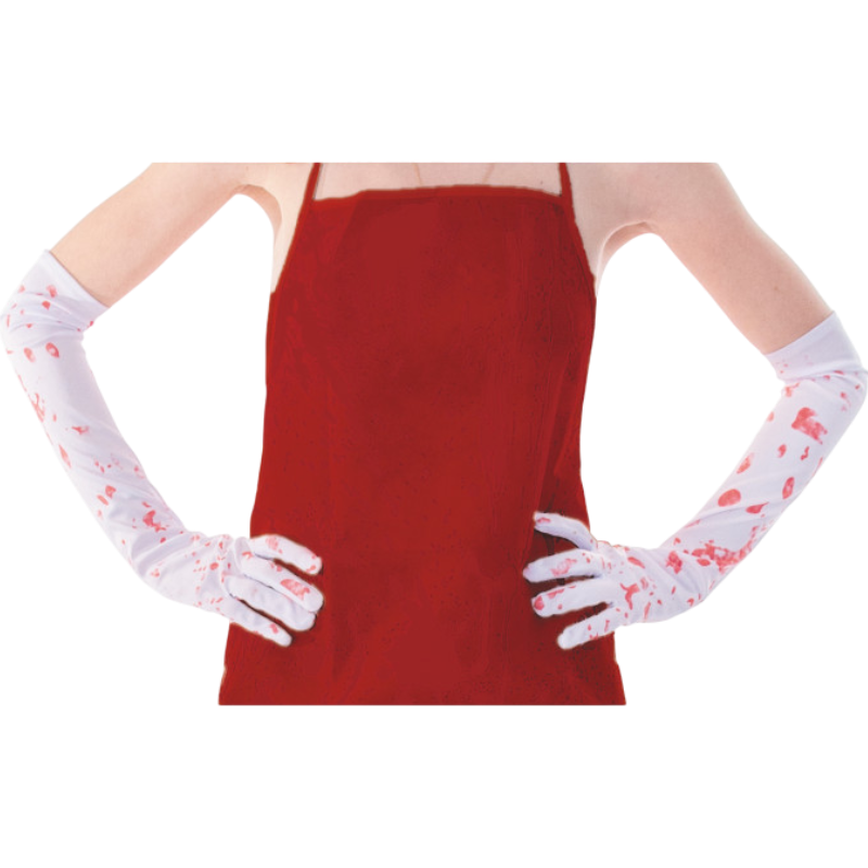 Bloodstained White Gloves – Halloween Prop
