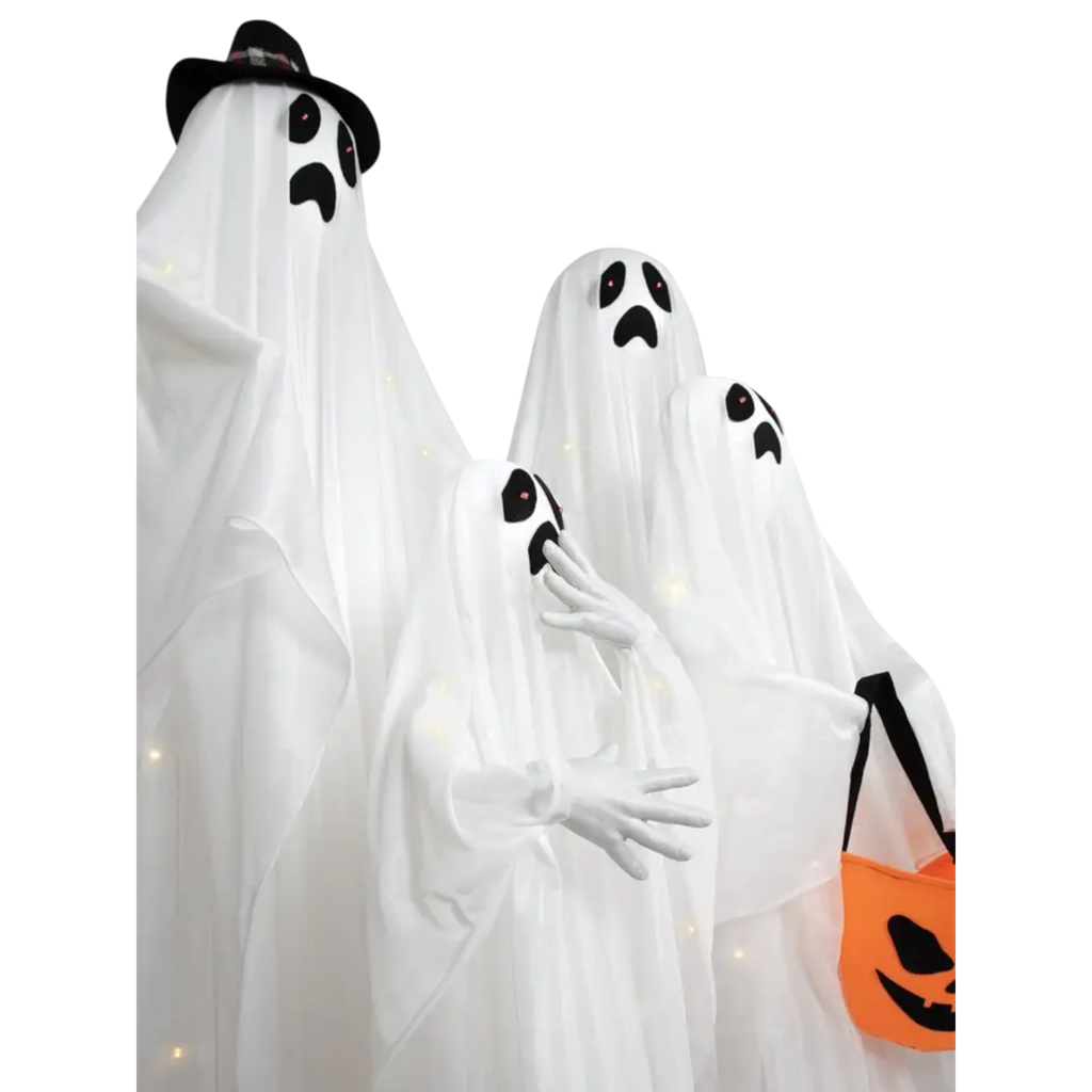 Set of 4 Glowing and Sounding Ghosts, 160 cm – Halloween Decorations