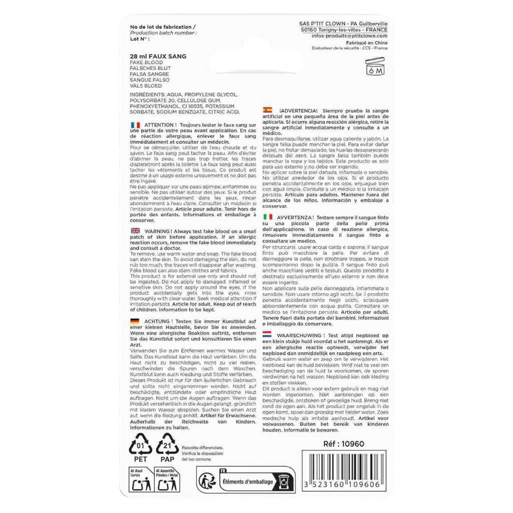 Fake Blood Gel 28.3 ml – Halloween Make-up