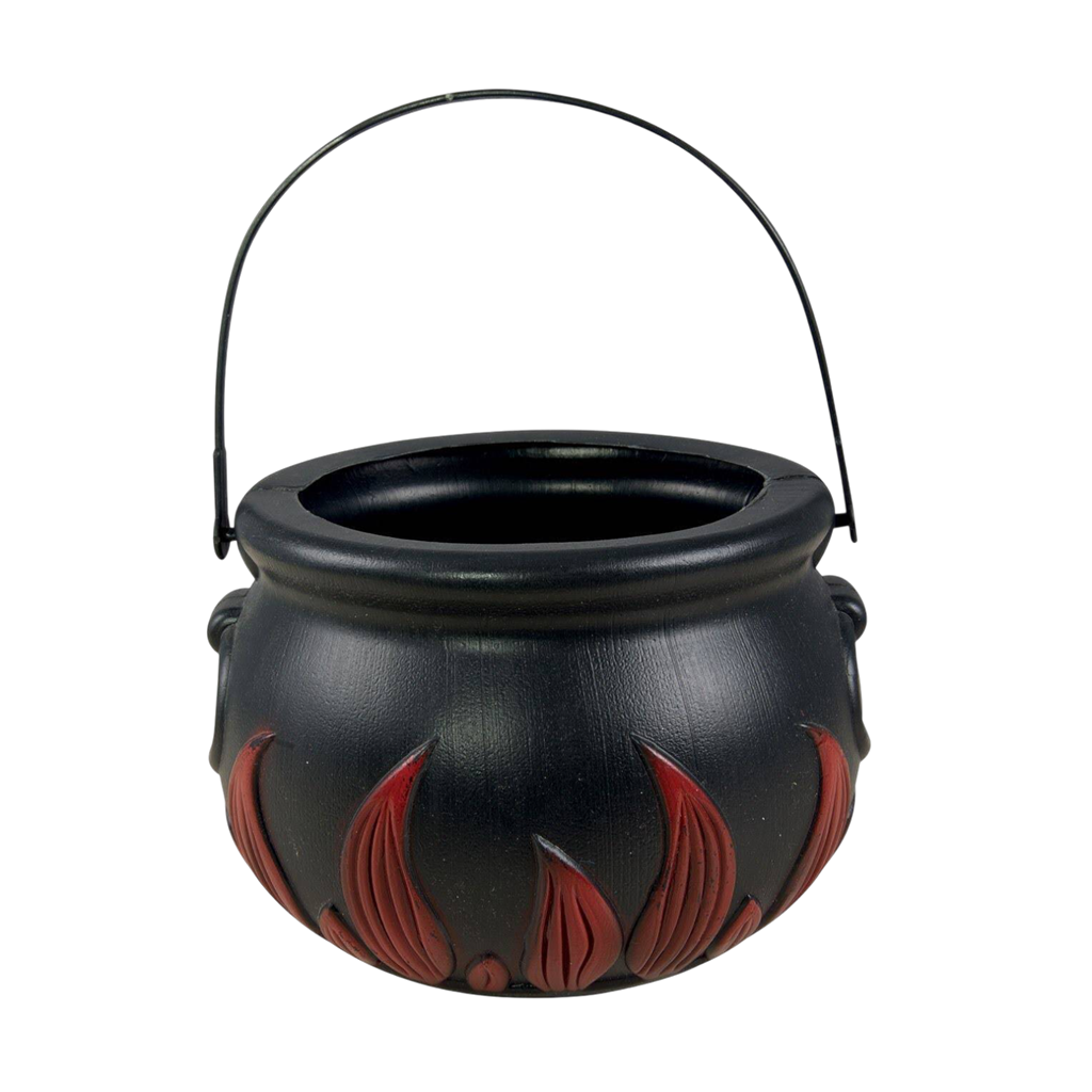 Witch’s Cauldron with Flames, Ø 17 cm – Halloween Decoration