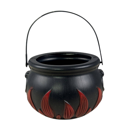 Witch’s Cauldron with Flames, Ø 17 cm – Halloween Decoration