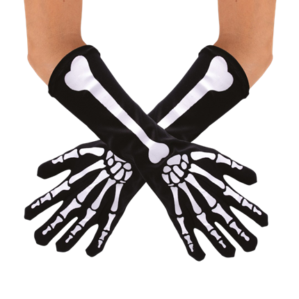 37 cm Skeleton Long Gloves – Halloween Costume Accessory
