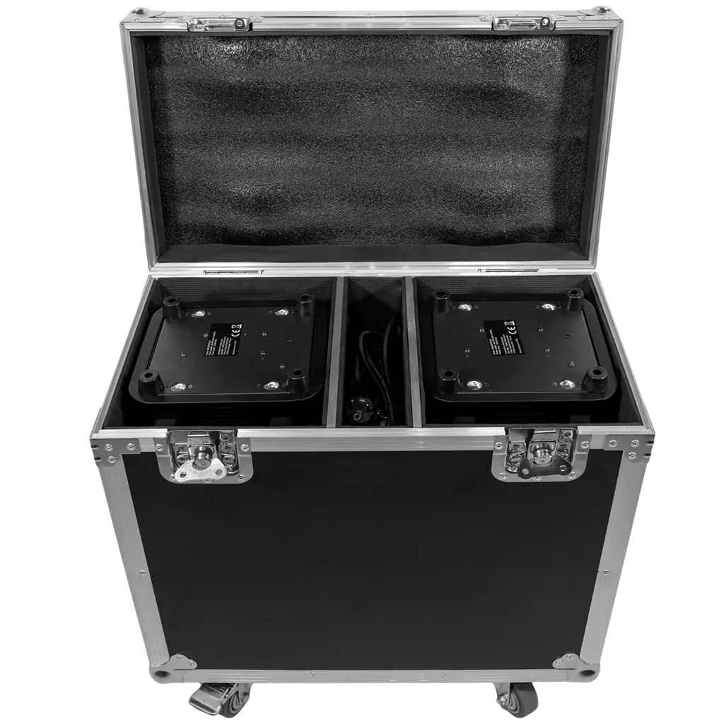Set of 2 x 200 W LED spotlights with flight case – Mac Mah