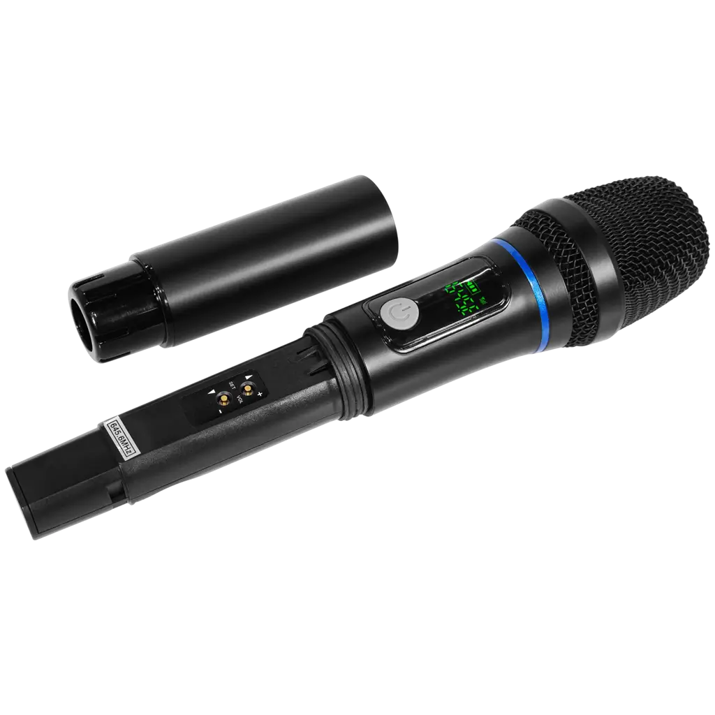 150 W RMS 8" portable battery-powered amplified speaker with UHF microphone – Mac Mah