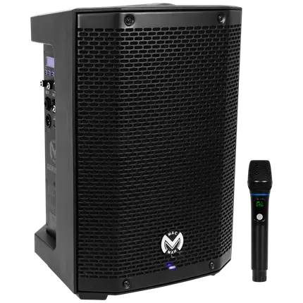 150 W RMS 8 portable battery-powered amplified speaker with UHF microphone – Mac Mah