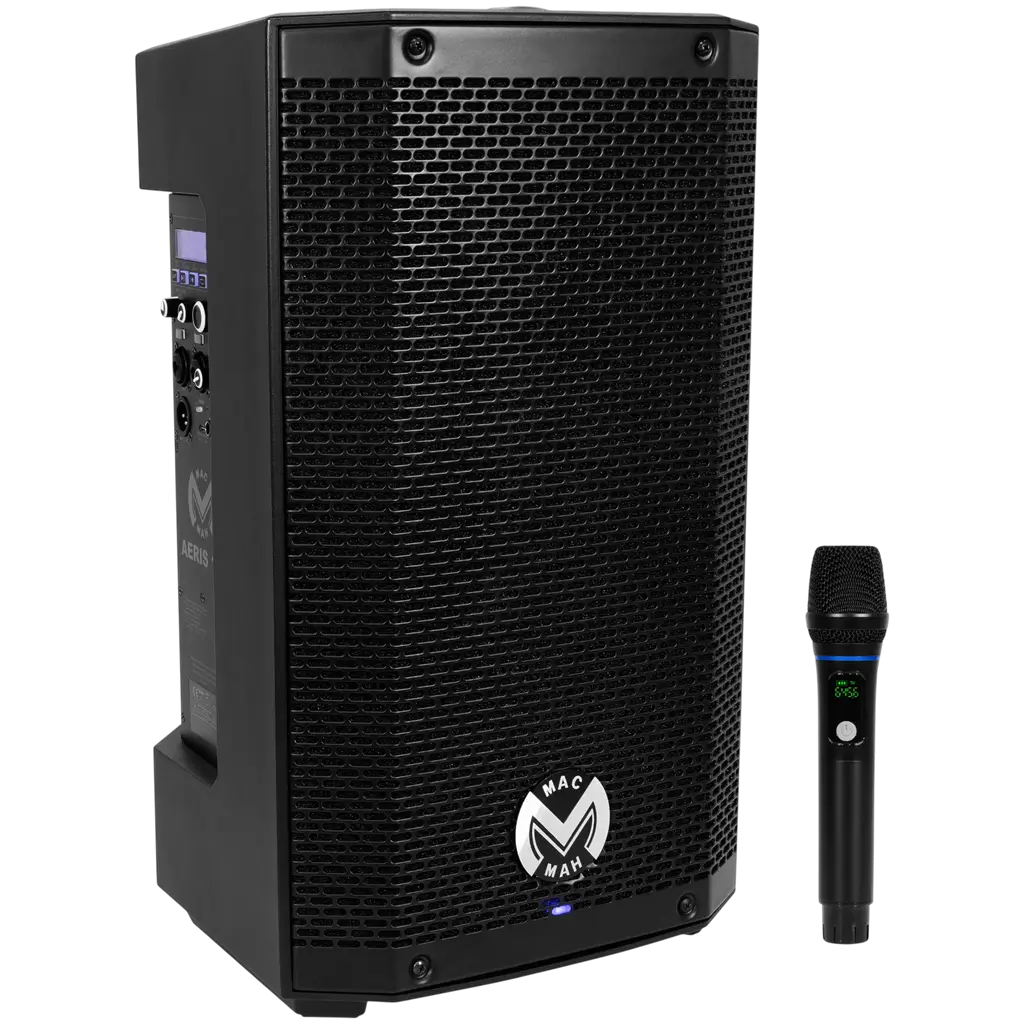 10" battery-powered portable amplified speaker (150 W RMS) with UHF microphone – Mac Mah
