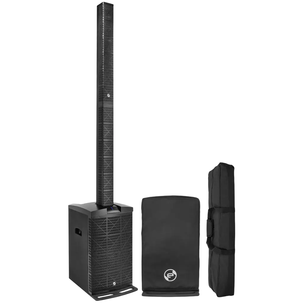 3-way active column system, 800 W RMS, with 12" subwoofer – Elokance