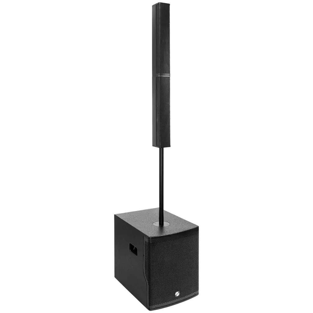 800 W RMS 2-way active column system with 12" subwoofer – Elokance