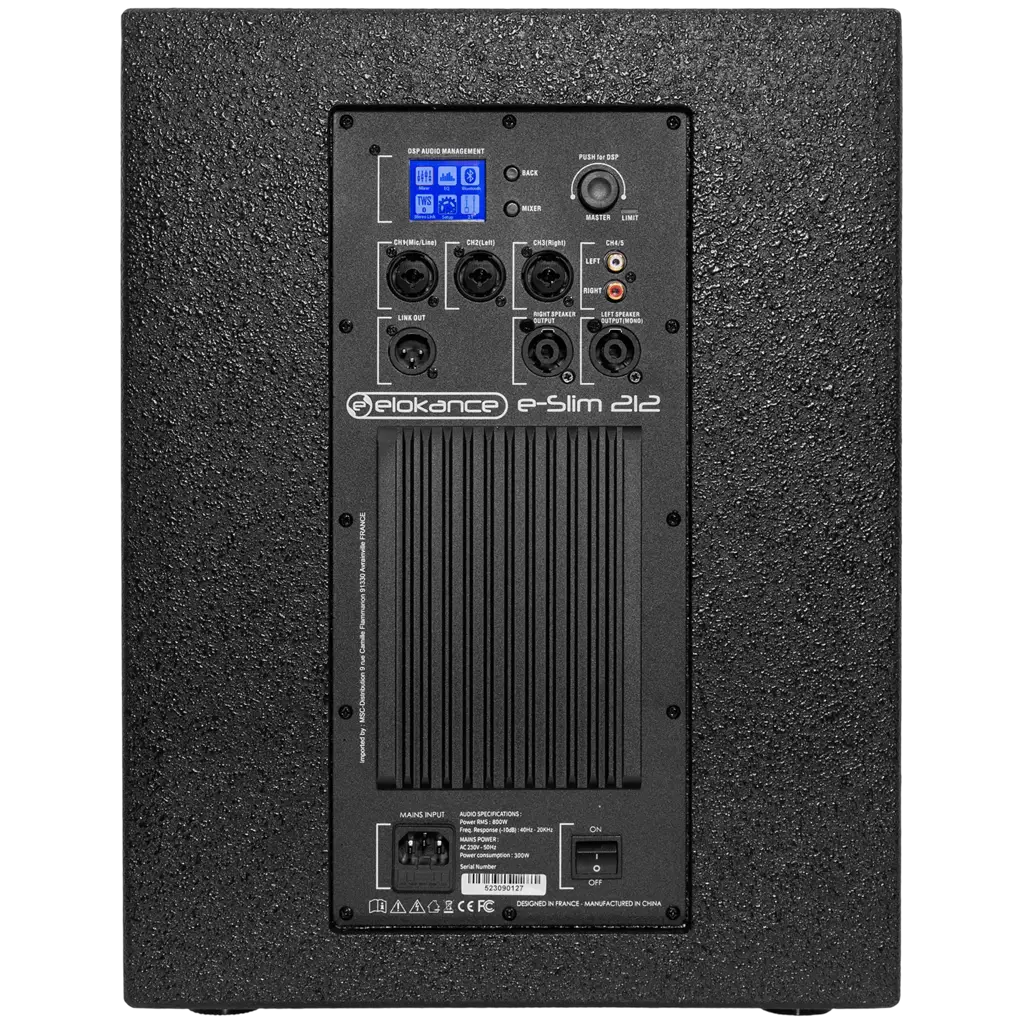 800 W RMS 2-way active column system with 12" subwoofer – Elokance