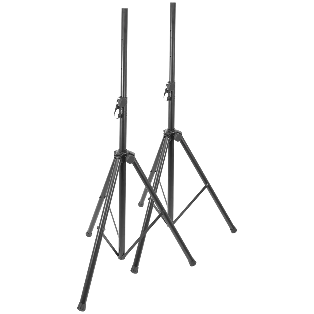 Set of 2 adjustable speaker stands (120–200 cm) with cover – Plugger