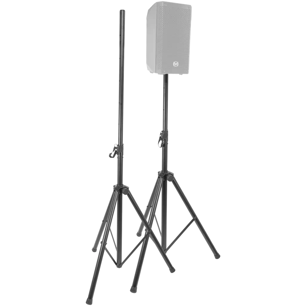 Set of 2 adjustable speaker stands (120–200 cm) with cover – Plugger