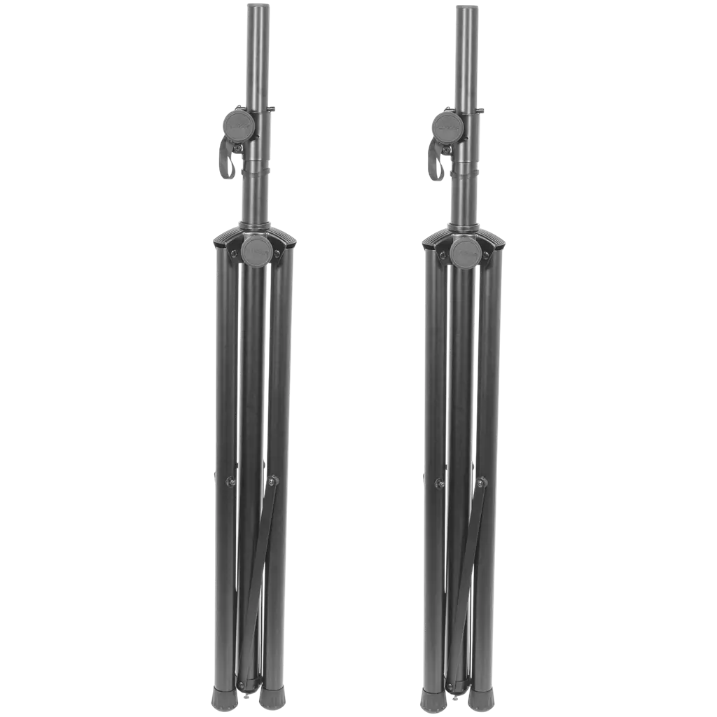 Set of 2 adjustable speaker stands (120–200 cm) with cover – Plugger