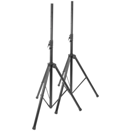 Set of 2 adjustable speaker stands (120–200 cm) with cover – Plugger