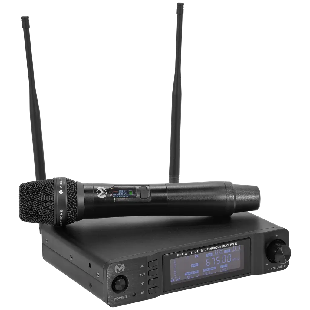 UHF wireless cardioid True Diversity microphone with receiver – Mac Mah