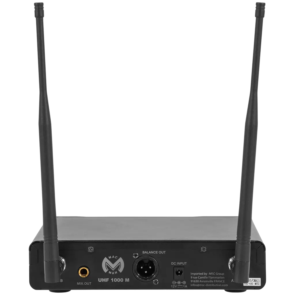 UHF wireless cardioid True Diversity microphone with receiver – Mac Mah
