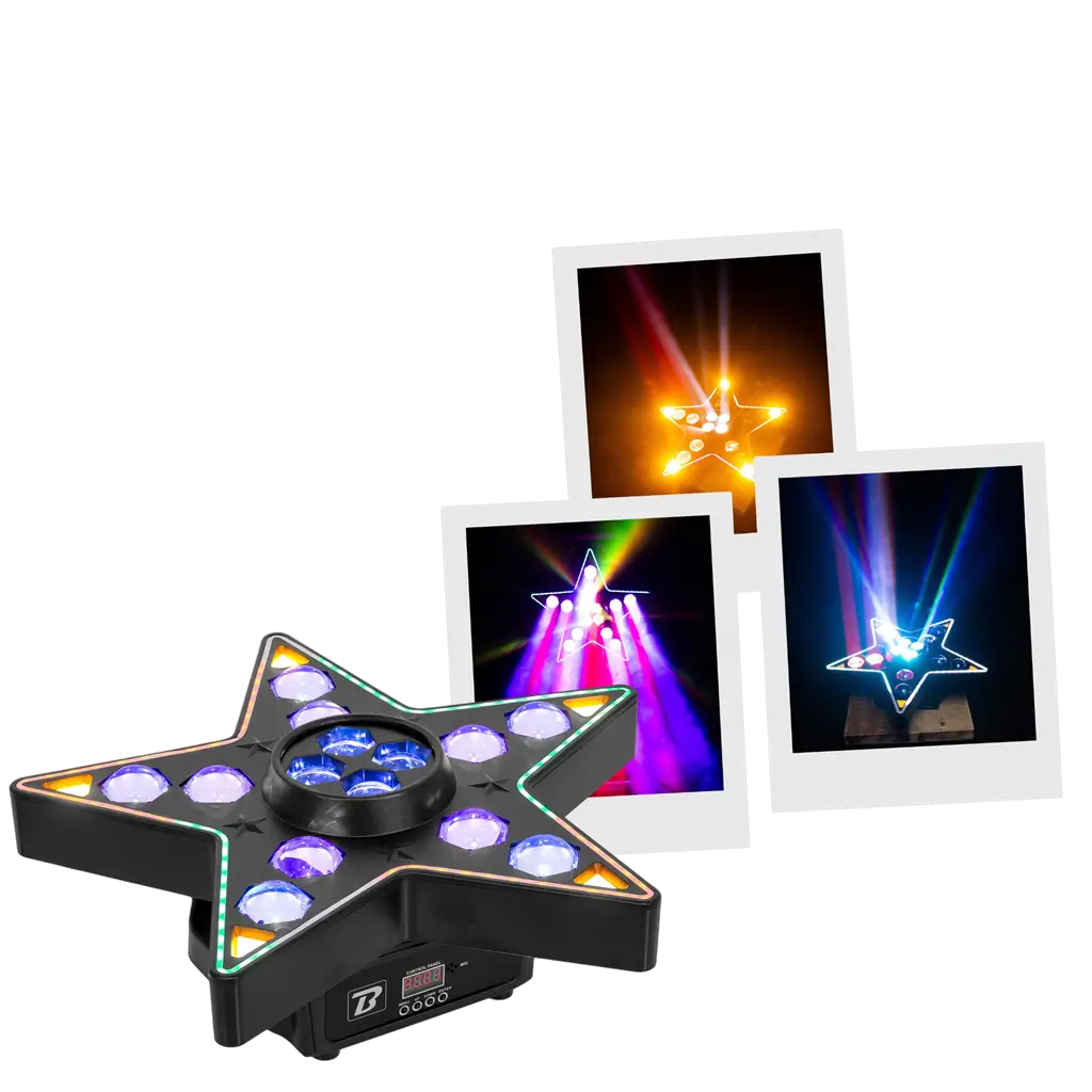 3-in-1 LED lighting set: Beam, B-Eye and strobe – BoomToneDJ