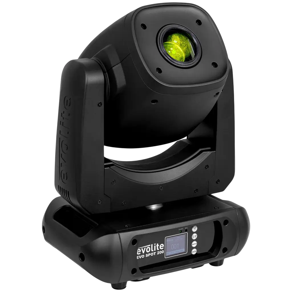 Pack of 2 high-brightness 200 W LED spotlights with flight case – Evolite