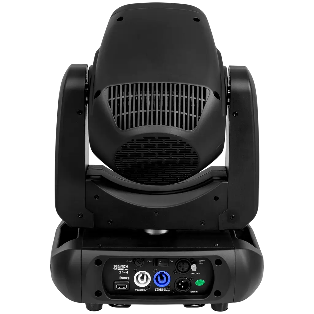 Pack of 2 high-brightness 200 W LED spotlights with flight case – Evolite